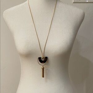 Elegant J.Crew Gold and Brown Pendant Necklace